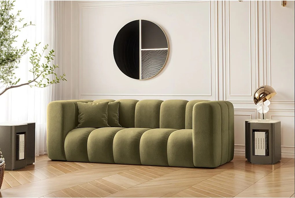Sofa modułowa dwuosobowa Grand, tkanina Salvador, Oliwkowy