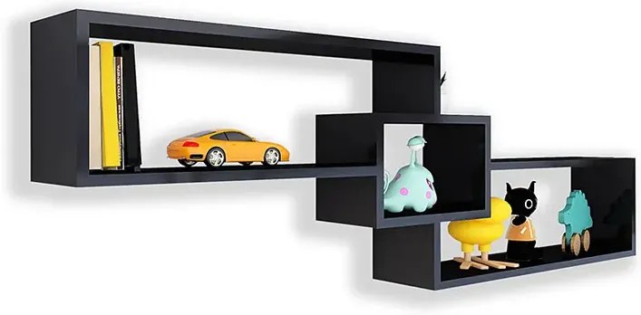 Czarna minimalistyczna półka wisząca K3-T88