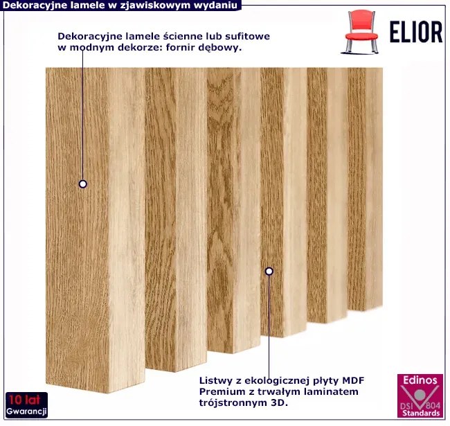 Lamele ścienne 12 szt. dąb fornir F0-P76