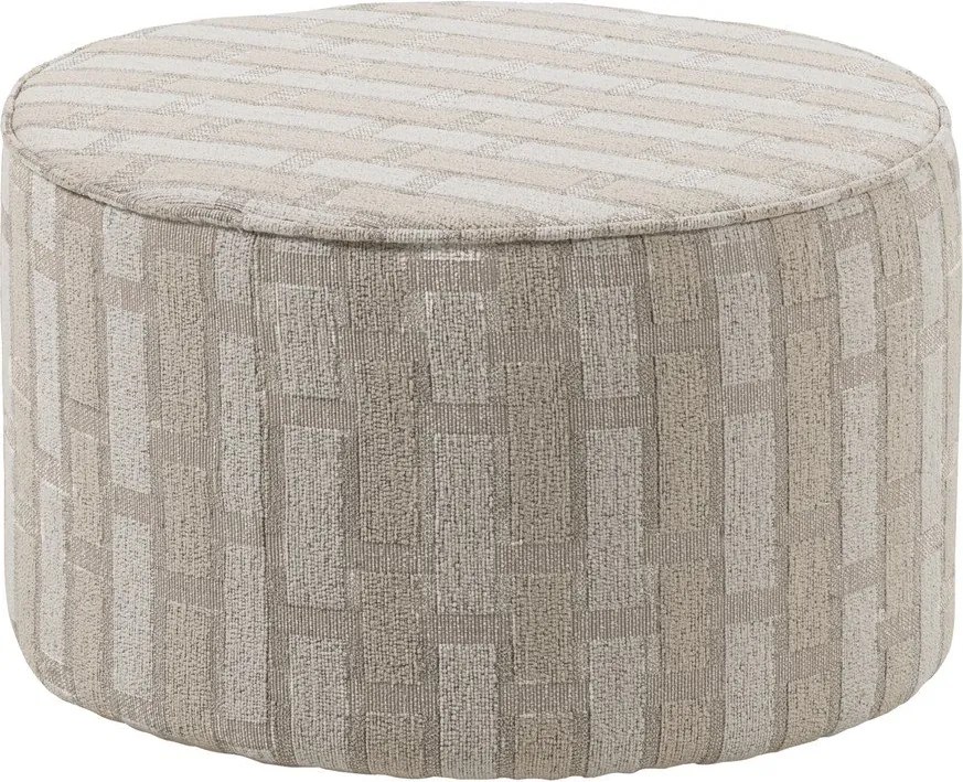 Beżowy puf z tkaniny szenilowej Sarli – WOOOD