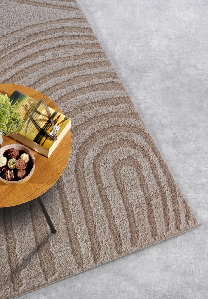 Dywan nowoczesny Gallery 3D Geometria beżowy 160 cm x 235 cm