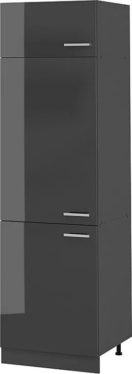 Szafka na lodówkę antracyt wysoki połysk 60x57.2x206.8 r-line