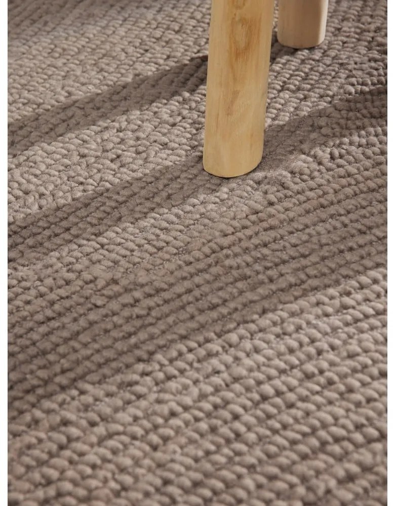 Szarobrązowy wełniany chodnik tkany ręcznie 80x200 cm Eleni Taupe – Hanse Home