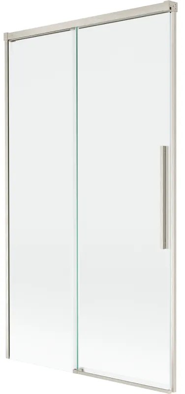 Mexen Rox parawan nawannowy 2-skrzydłowy rozsuwany 100 x 150 cm, transparent, nikiel szczotkowany - 8C9-100-001-97-00