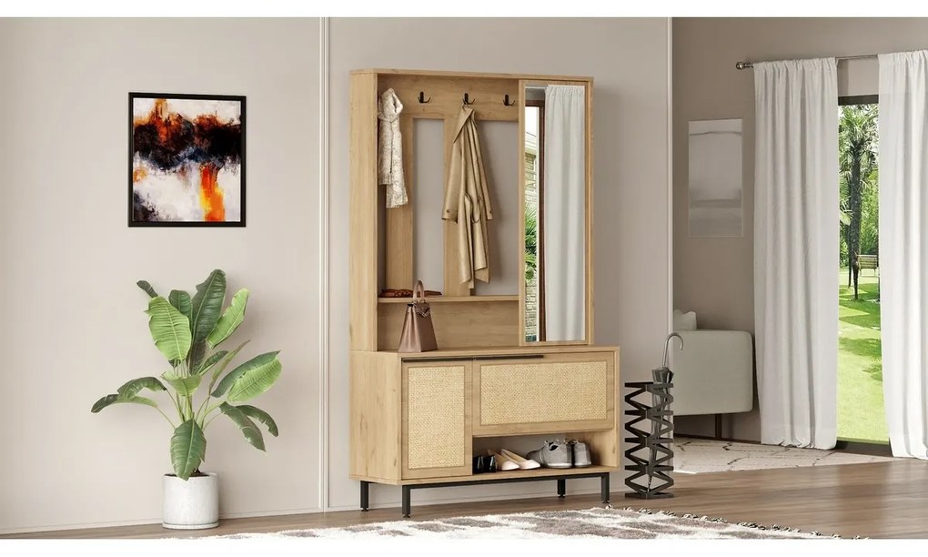 Wieszak z półką na buty Once Walnut and Oak