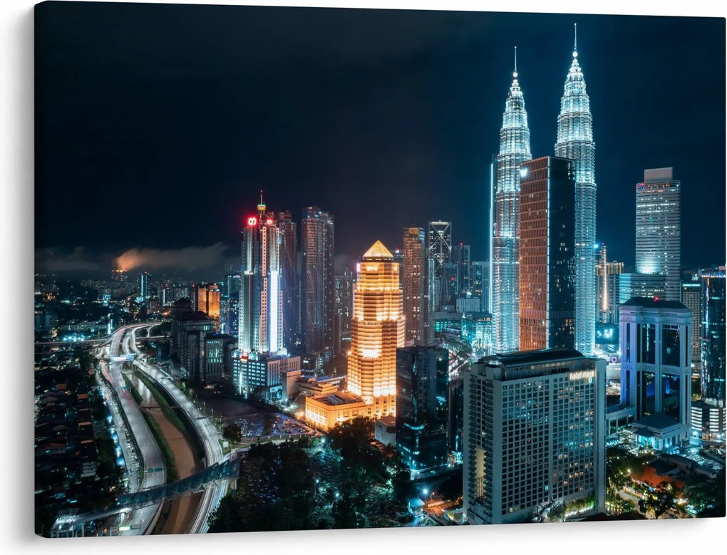 Obraz - Noc w Kuala Lumpur (70x50 cm)