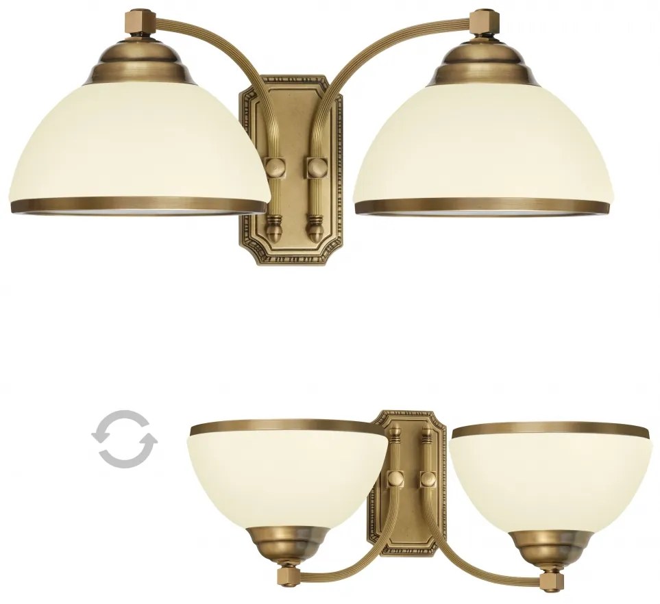 Złoty kinkiet mosiężny patynowany R-K2GE