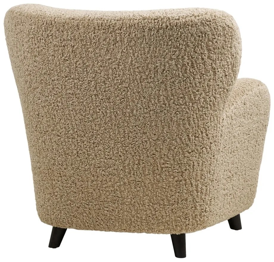 Jasnobrązowy fotel z materiału bouclé Lunaro – House Nordic