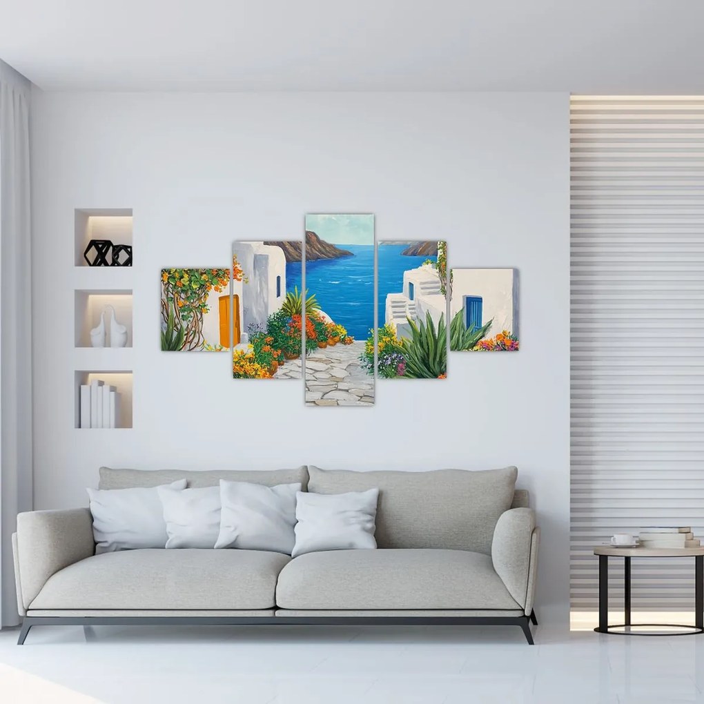 Obraz - Grecka uliczka (125x70 cm)