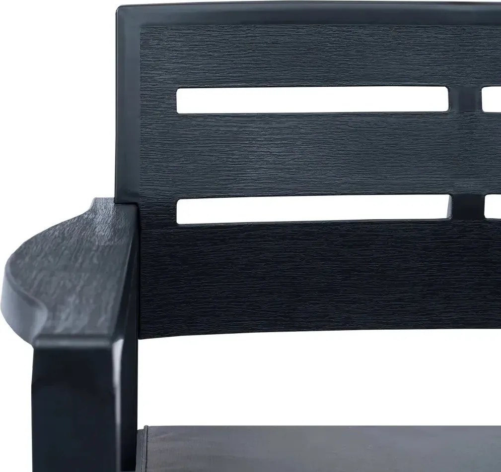 Zestaw antracytowych mebli ogrodowych - Emilly