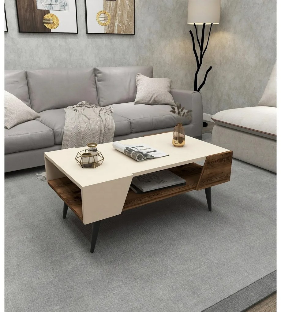 Stolik konferencyjny Aren Beige and Light Walnut