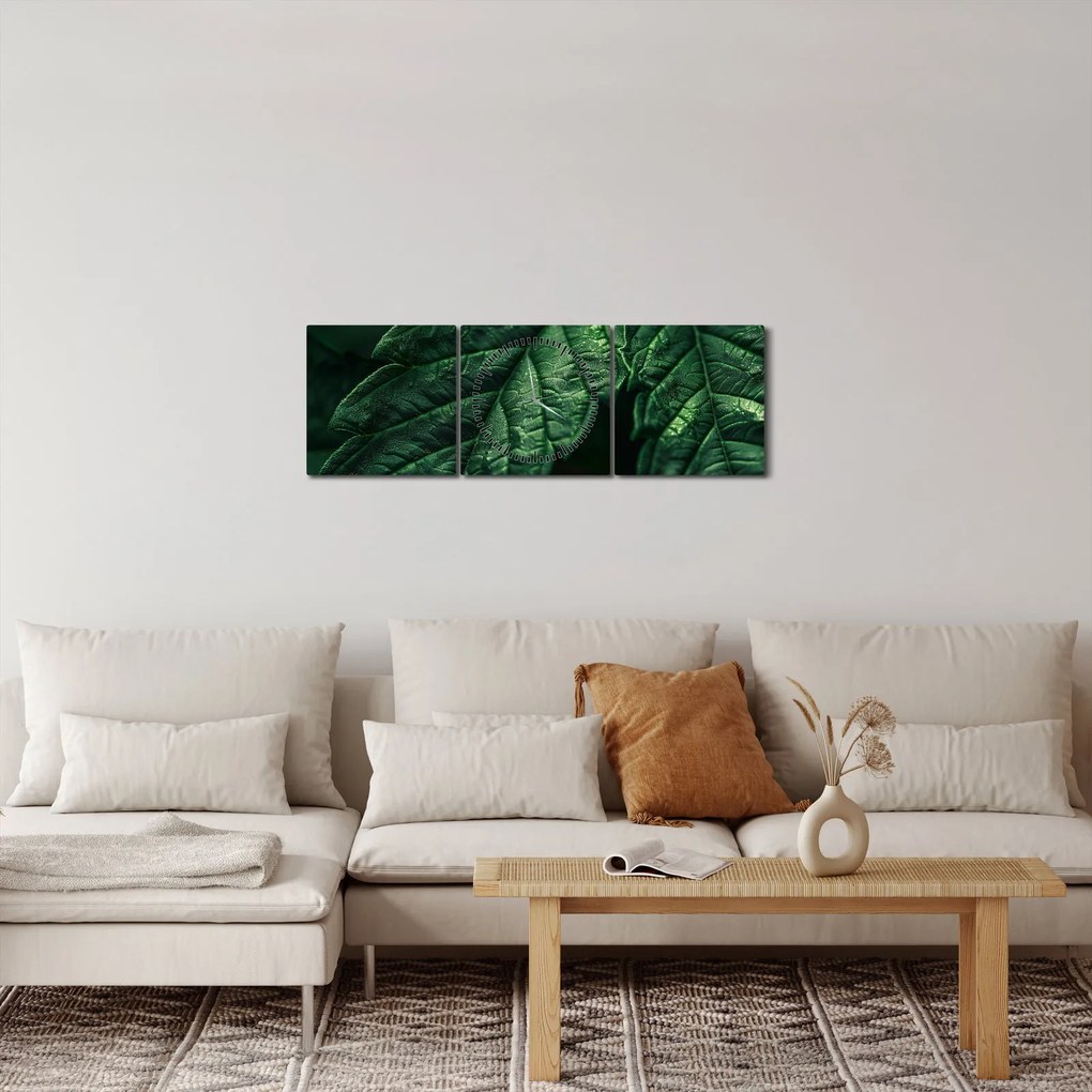 Obraz - Szczegół arkusza (z zegarem) (90x30 cm)