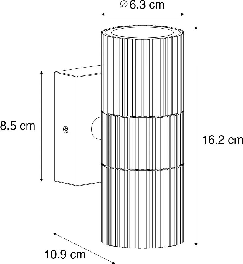 Przemysłowy kinkiet zewnętrzny czarny 2-punktowy IP44 - Vigo