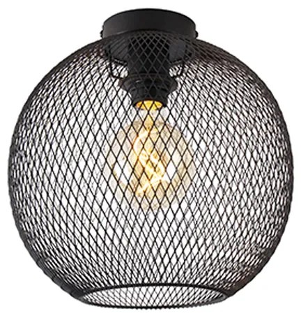 Nowoczesna lampa sufitowa czarna 30 cm - Mesh Ball