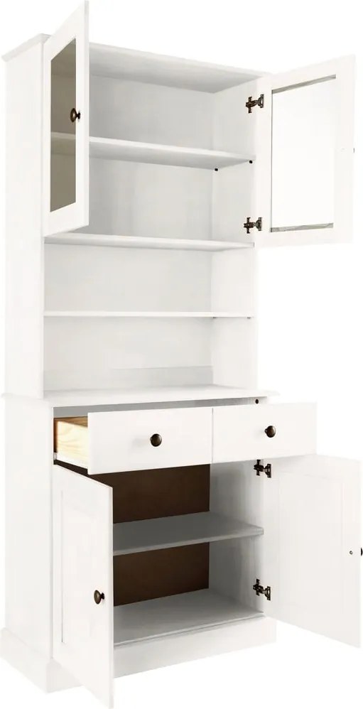 Biała witryna z litego drewna sosnowego 181x34 cm Mille – Støraa