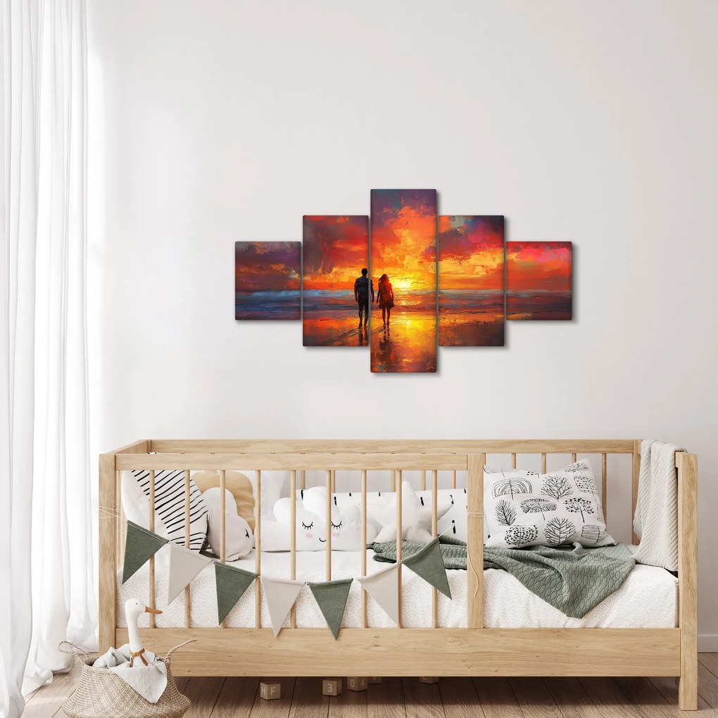Obraz - Spacer po plaży (125x70 cm)