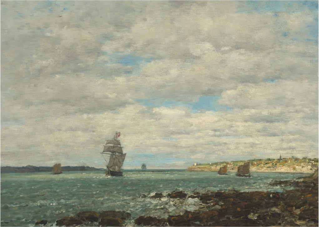 Obraz - Eugène Boudin, Coast of Brittany, reprodukcje (70x50 cm)