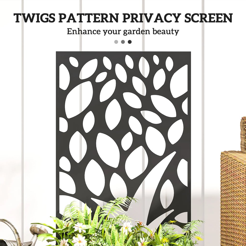 Outsunny Metalowa Podwyższona Grządka z Kratką, Montaż na Ścianie lub Wolnostojąca, Donica z Osłoną | Aosom PL