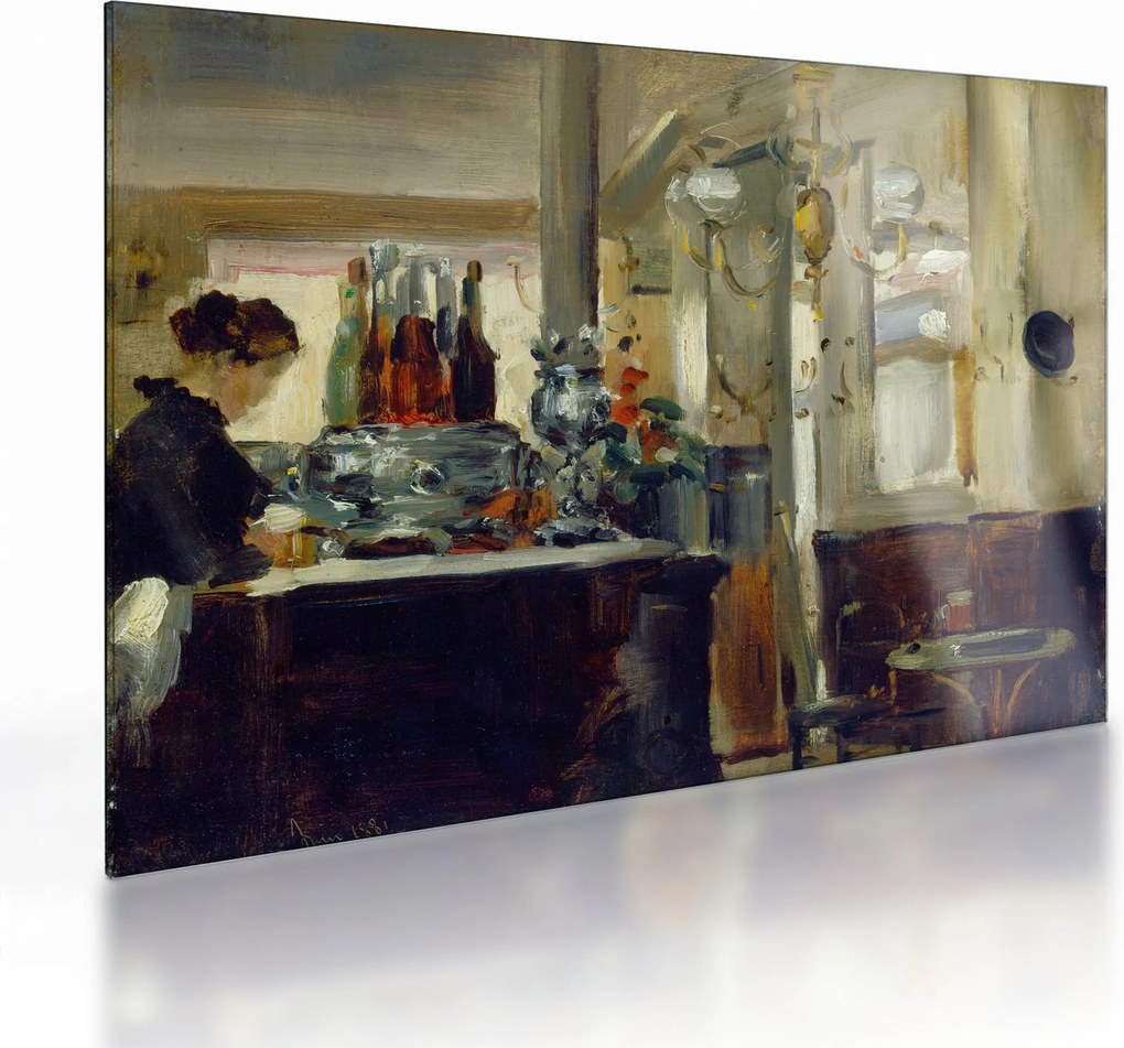 Obraz na szkle - Style of Edouard Manet, Bon Bock Cafe, reprodukcje (70x50 cm)