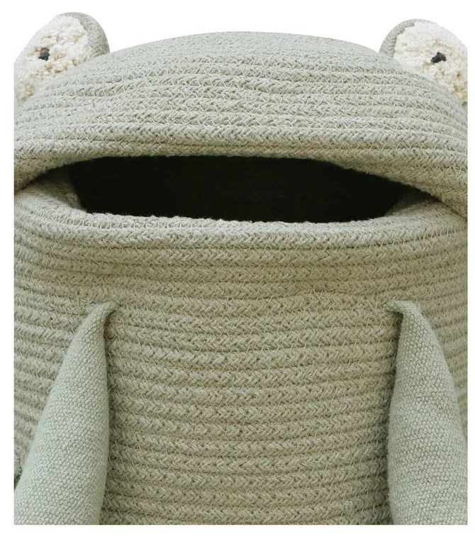 Jasnozielony tekstylny dziecięcy kosz na zabawki ø 23x35 cm Fred the Frog – Lorena Canals