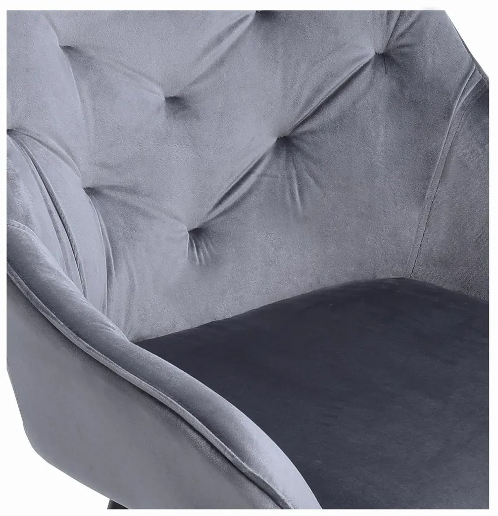 Krzesło tapicerowane K487 VELVET szare HALMAR