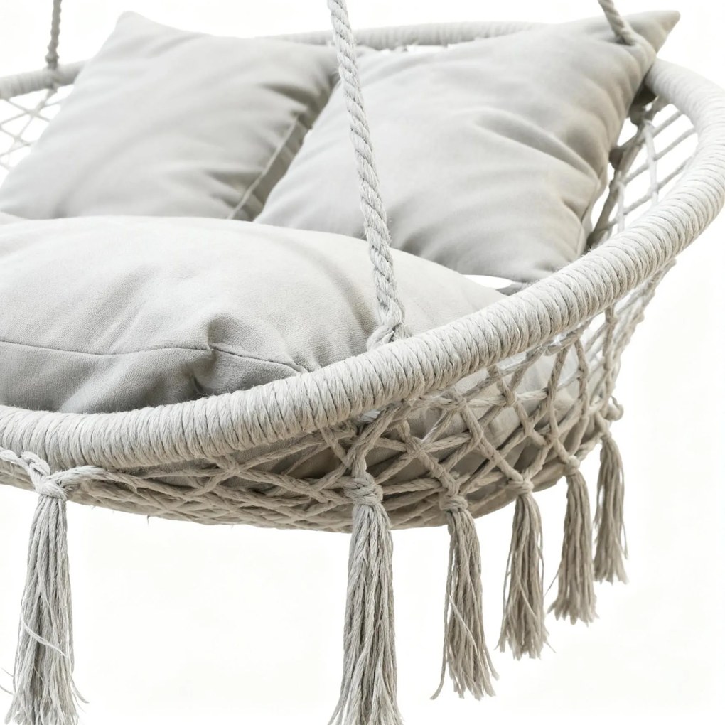 Dwuosobowa huśtawka ogrodowa - bocianie gniazdo Nestio HC-2502-LG, kolor jasny szary