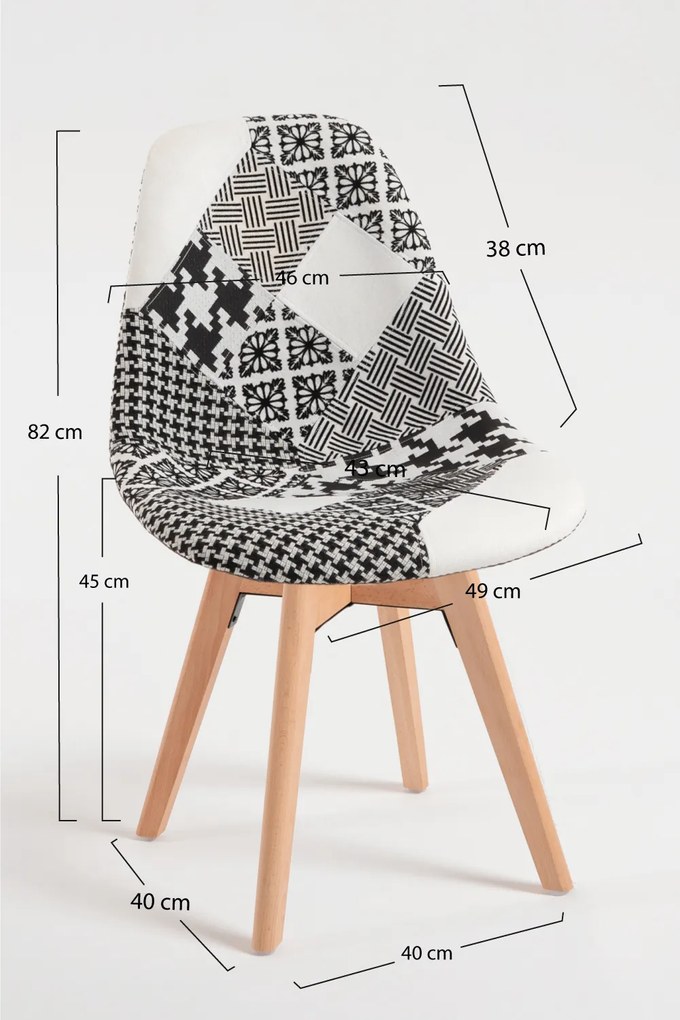 Zestaw 4 Krzese Synk Patchwork