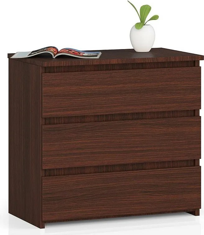 Szafka nocna AKORD CL3 Wenge 60 cm 3 szuflady kolor Wenge mat 60x35x57 cm