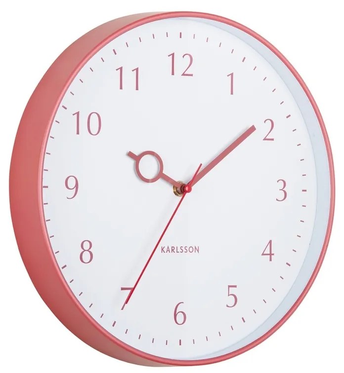 Zegar ścienny Karlsson 5992RD design czerwony, średnica 30 cm