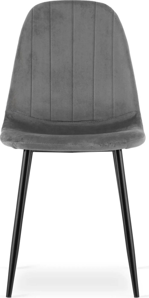 Ciemnoszare krzesło tapicerowane welurowe M6-B69