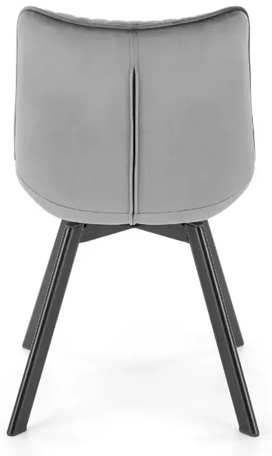 Krzesło tapicerowane K520 VELVET szare obracane HALMAR