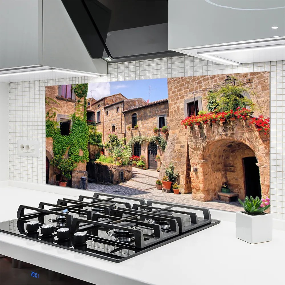 Panel Szklany Malownicza Uliczka W Kwiatach