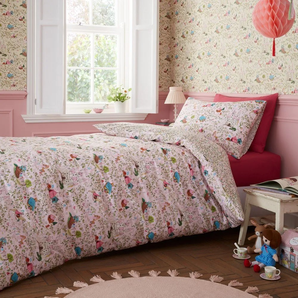 Różowa bawełniana pościel dziecięca dwuosobowa 200x200 cm Fairytale – Belle &amp; Boo