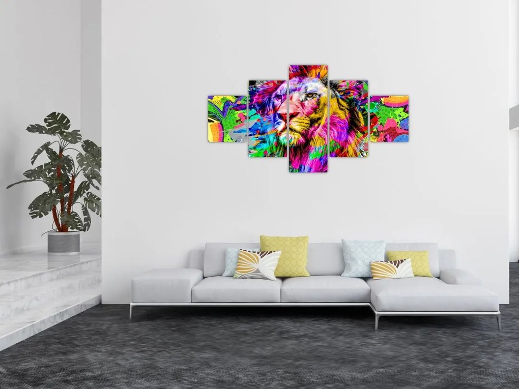 Obraz - obraz 3D lwa (125x70 cm)
