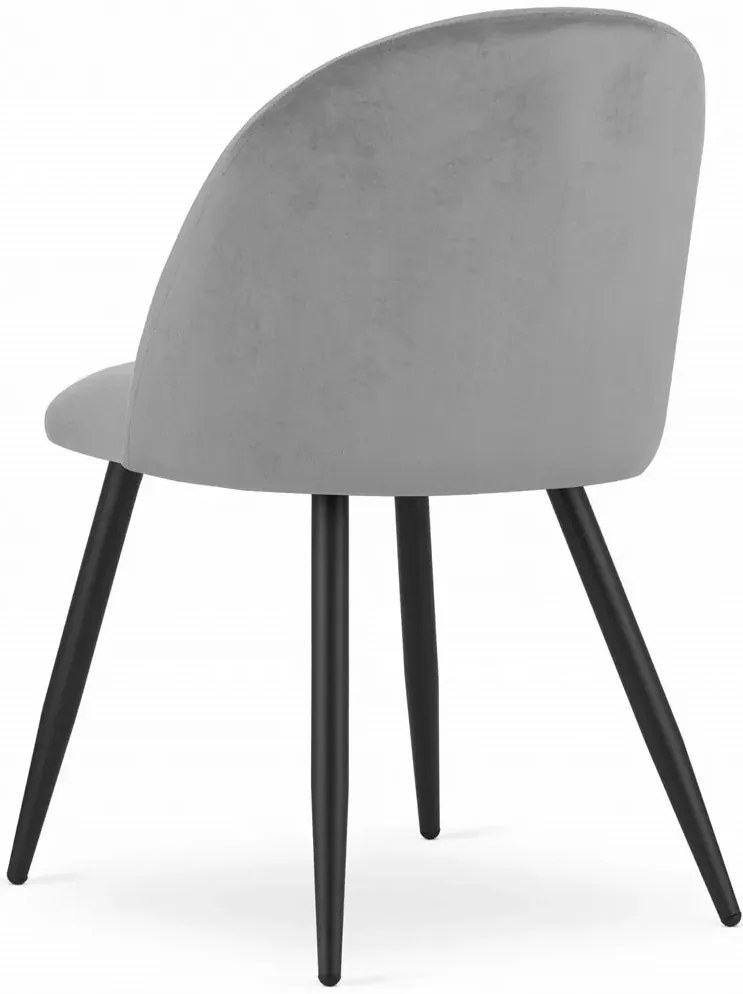 Jasnoszare krzesło metalowe pokojowe tapicerowane B4-S09