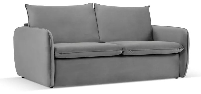 Szara aksamitna rozkładana sofa 214 cm Vienna – Cosmopolitan Design