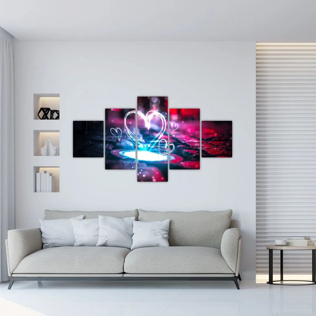 Obraz świetlistego serca (125x70 cm)