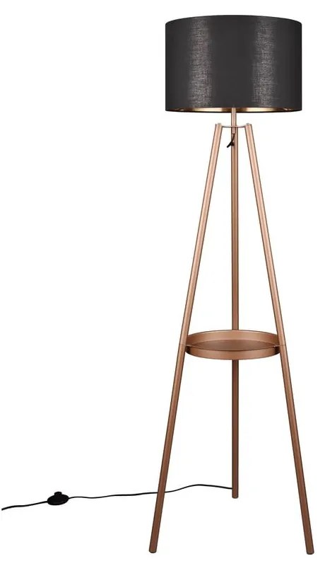 Brązowa lampa stojąca z półką (wys. 152 cm) Colette – Trio