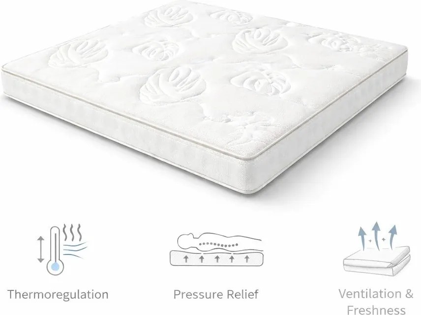 Średnio twardy sprężynowy materac termoregulacyjny 140x200 cm Memory Luna – Bonami Selection