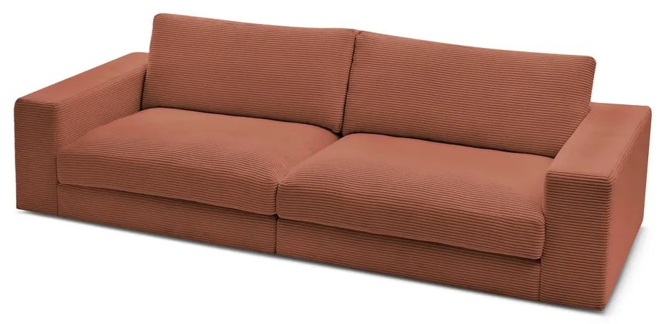 Sztruksowa sofa w kolorze terakoty 274 cm Leonard – Bobochic Paris