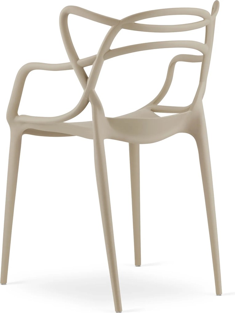 Krzesło beżowe, plastikowe KATO