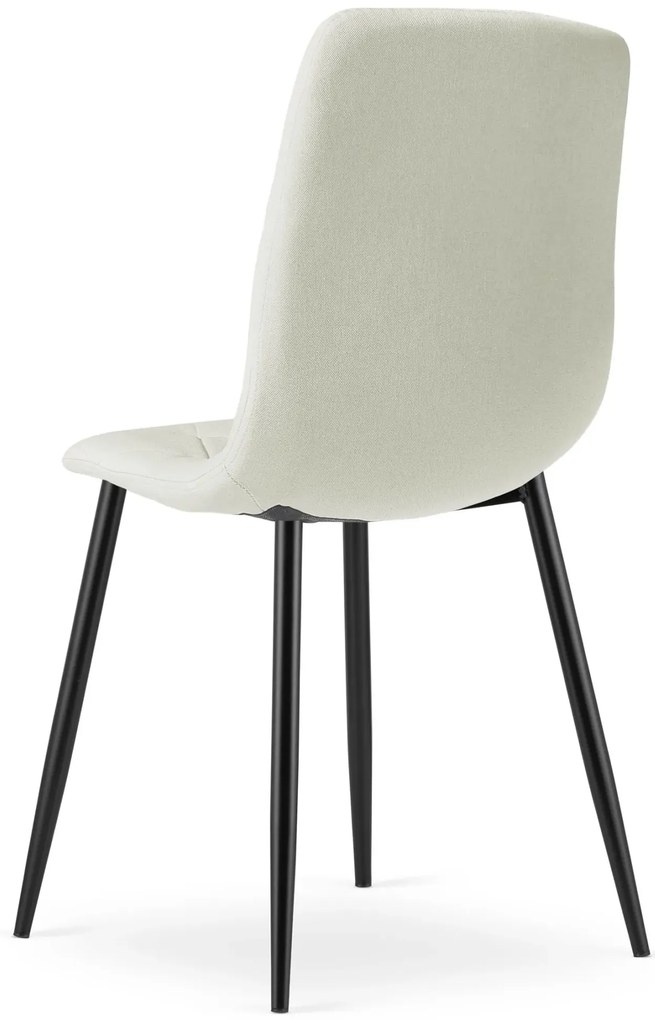 Beżowe krzesło tapicerowane z czarnymi nogami D0-M97