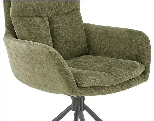 Metalowe tapicerowane oliwkowe krzesło obrotowe - Bonar