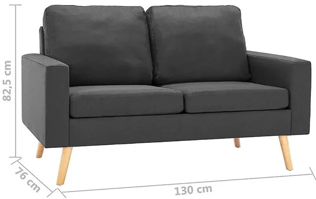 2-osobowa ciemnoszara sofa - Muria 2Q