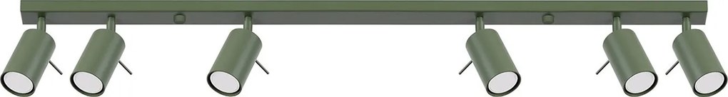 Lampa Sufitowa Nowoczesny Ring, Stal - 6 Źródło - L.117 X H.17 Cm - Zielony Oliwkowy