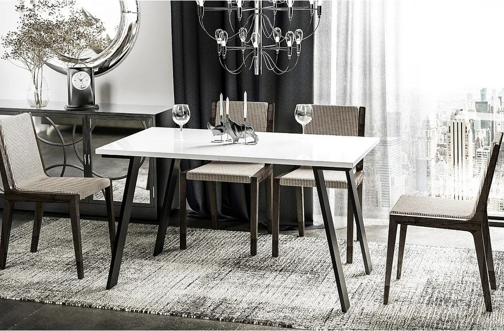 Stół rozkładany LIWIA 130(210)x80 biały połysk