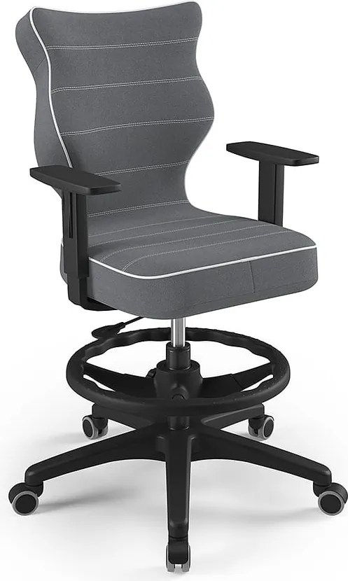 Obrotowe krzesło do biurka Duo Black rozmiar 5 (146-176,5 cm) z podnóżkiem