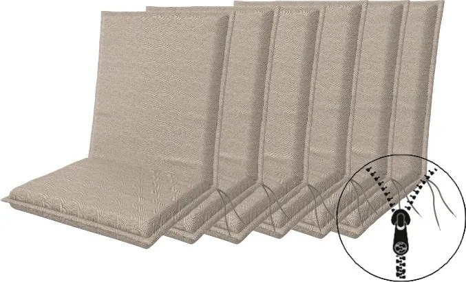 Doppler ART 2027 - zestaw 6 szt. poduszek na krzesło z niskim oparciem