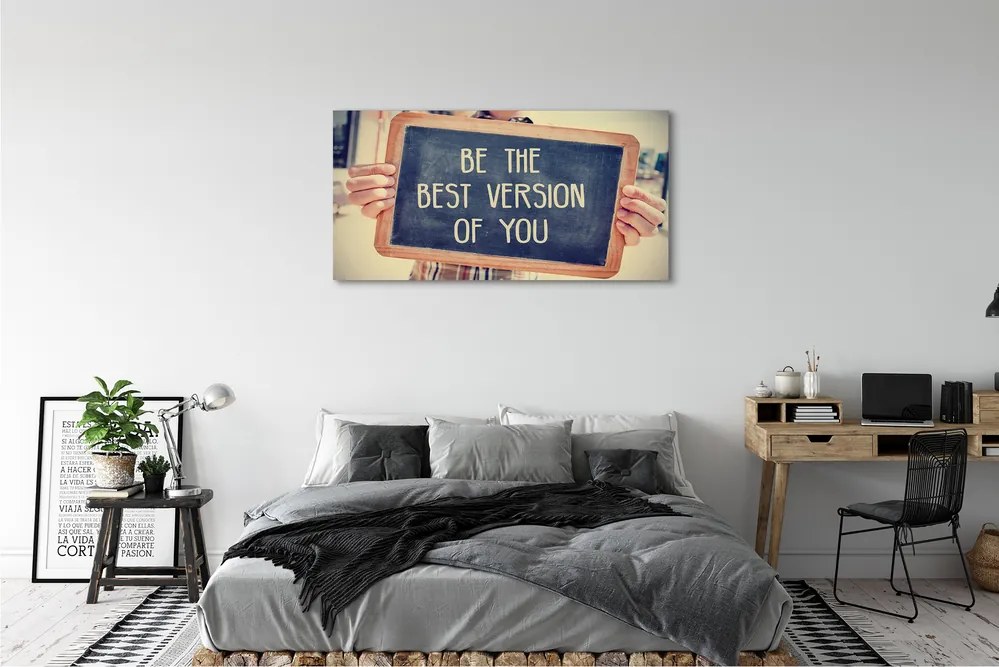 Obraz na płótnie Drewniana Tabliczka z Napisem