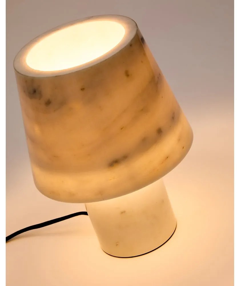Marmurowa lampa stołowa w kolorze kości słoniowej z marmurowym kloszem (wysokość 27 cm) Alaro – Kave Home
